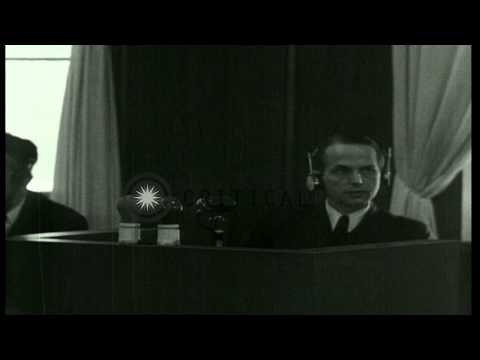 James E. Heath questions Otto Ohlendrof and Michael A Mussmanno makes a statement...HD Stock Footage