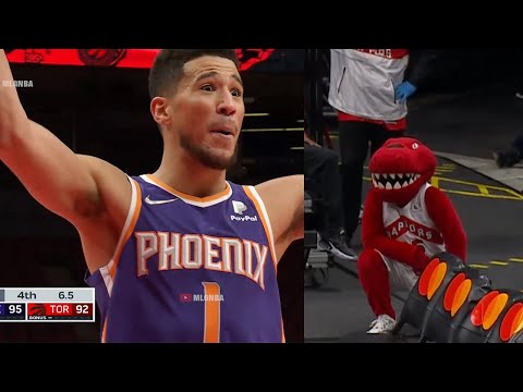Devin Booker got the Raptors mascot sent away because it was distracting him during FT 😀
