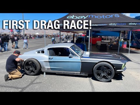 Mid Engine 67 Ford Mustang Fastback Pt. 8 - First Test Drive And Drag Race