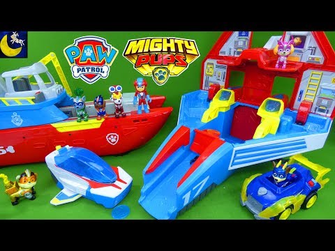 Paw Patrol Mighty Jet Command Center Mighty Pups Super Paws Toys Sub Sea Patroller Vehicles Playset
