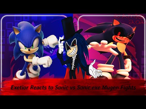 Exetior (Sonic.exe) Reacts Sonic vs Sonic.exe Mugen Fight  (Epilepsy WARNING!)