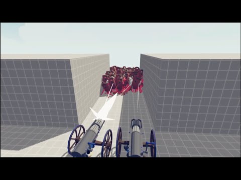Two Gatling guns VS 100 Mele Units Part 1 TABS - Totally Accurate Battle Simulator