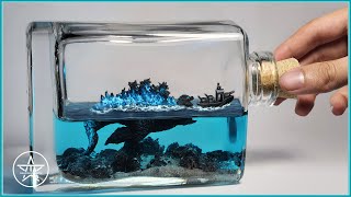 How to Create a DIY Diorama: #Godzilla Minus One Chasing a Ship in a Tiny Glass Bottle