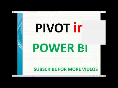 Pivot in Power BI