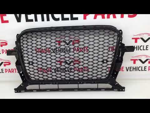 Fits Audi Q5 2012-2016 Front Main Grille Gloss Black Honeycomb RS Look Badgeless video