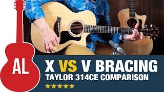 Video thumbnail for X vs V Bracing - 2018 Taylor 314ce Comparison by Acoustic Letter