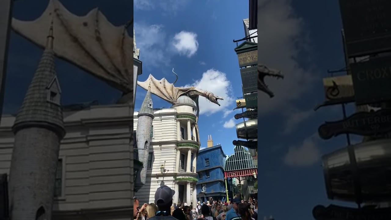 Fire Breathing Dragon Above Gringotts Bank