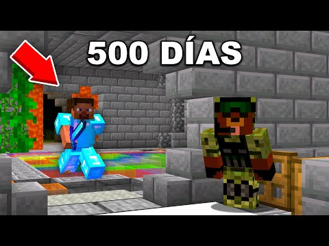 Revivo SOBREVIVIENDO 500 DÍAS dentro de una BASE SECRETA de MINECRAFT