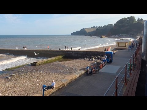 Dawlish to Newton Abbot train ride, sea view