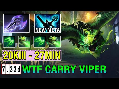 WTF [Viper] Hard Carry Safelane 100% New Meta Build Mage Slayer + Kana Unstopable 20Kill - 27Min