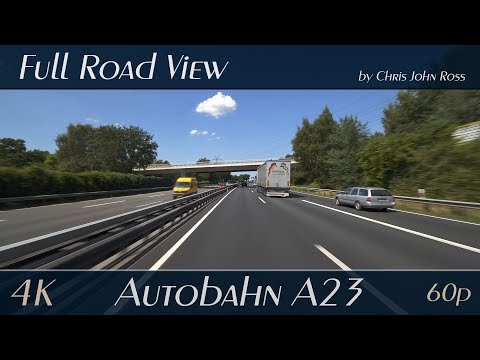 Autobahn (A23), Germany: Hamburg-Eidelstedt - Pinneberg - Rastplatz Forst Rantzau - 4K (2160p/60p)
