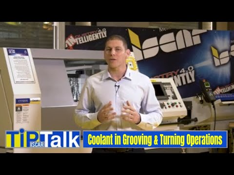 ISCAR TIP TALK - Coolant in Grooving & Turning Operations of Exotic Materials