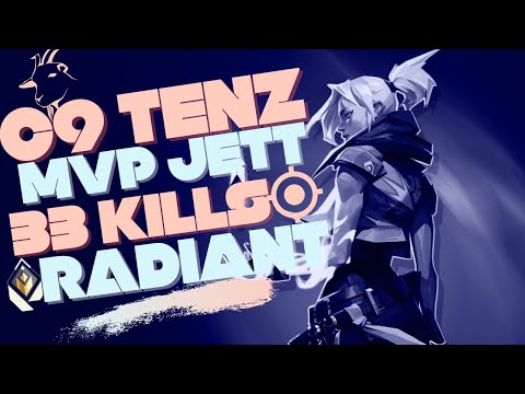 C9 TENZ THE JETTGOD 33 KILL JETT GAMEPLAY ON ASCENT - VALORANT