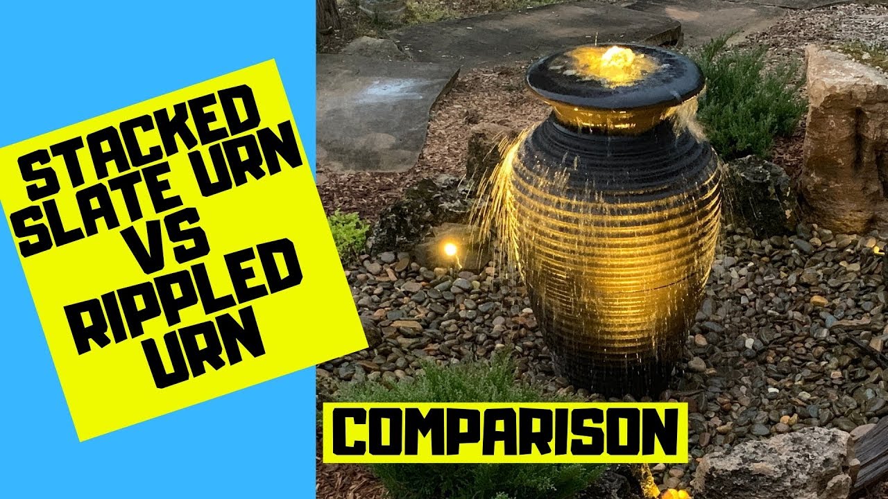 Stacked Slate Urn vs Rippled Urn | Which Fountain is Better?