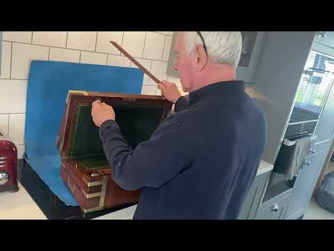 Georgian Solid Brassbound Mahogany Writing Slope.