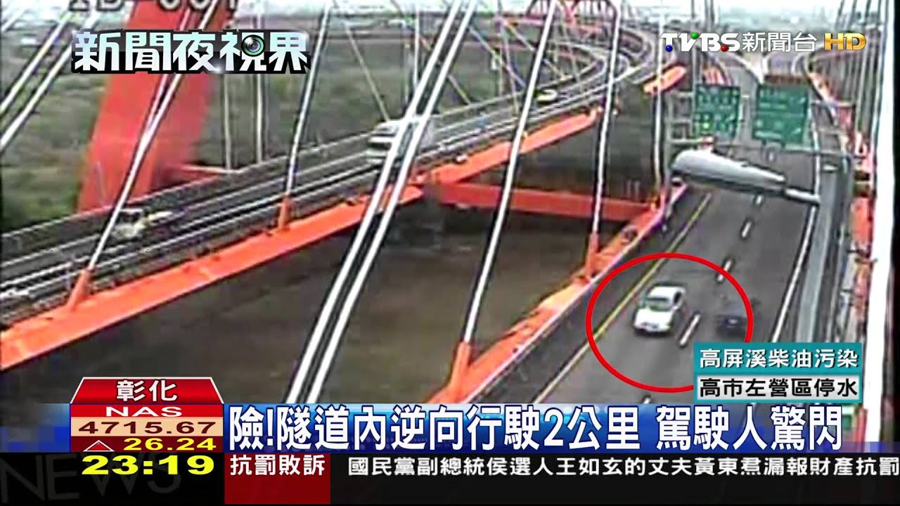 逆向進八卦山隧道 警封路攔車險被撞