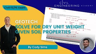 Civil FE/PE Exam - Geotech - Solve for Dry Unit Weight Given Soil Properties