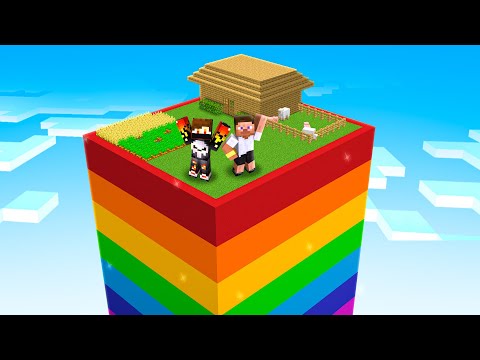 WE GOT STUCK IN RAINBOW CHUNK IN MINECRAFT !!!