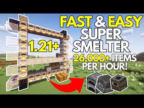 EASIEST SUPER SMELTER for Minecraft Bedrock 1.21+
