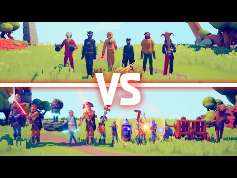DC COMICS Team vs DLC ANCIENT Team | TABS - Totally Accurate Battle Simulator