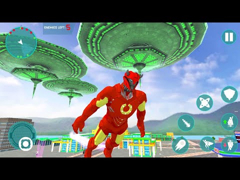 Flying Robot Hero  - Crime City Rescue Robot car Transform Games  _ android gameplay