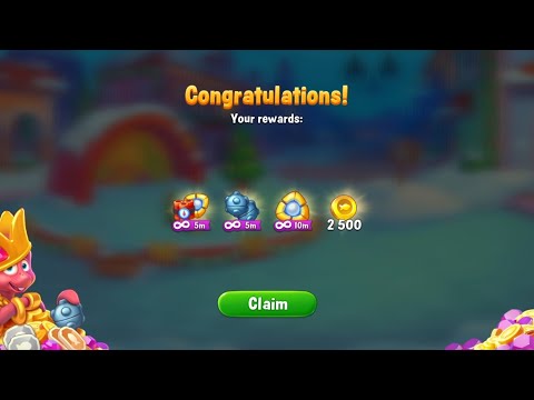 Fishdom Win Strikes 2443 - 2447, Using Treasure Chest Level 8