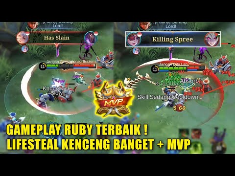 Ruby Build Sakit Gameplay Terbaik Lifesteal Kenceng Bgt ! + Dapat MVP Di Tim, Item Lifesteal Terbaik