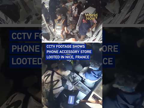 CCTV footage shows phone accessory store looted in Nice, France #worldnow