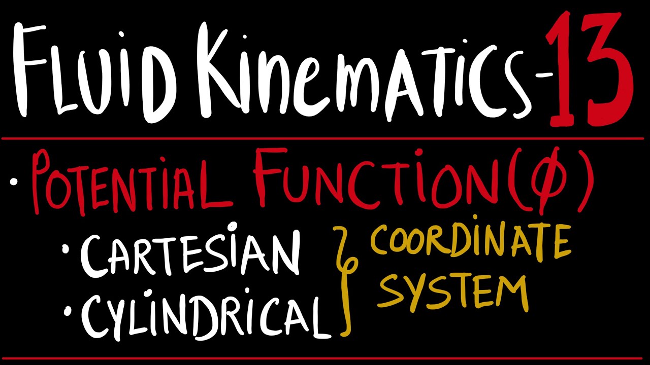 FLUID KINEMATICS 13 - VELOCITY POTENTIAL FUNCTION • CARTESIAN COORDINATE • CYLINDRICAL COORDINATE.