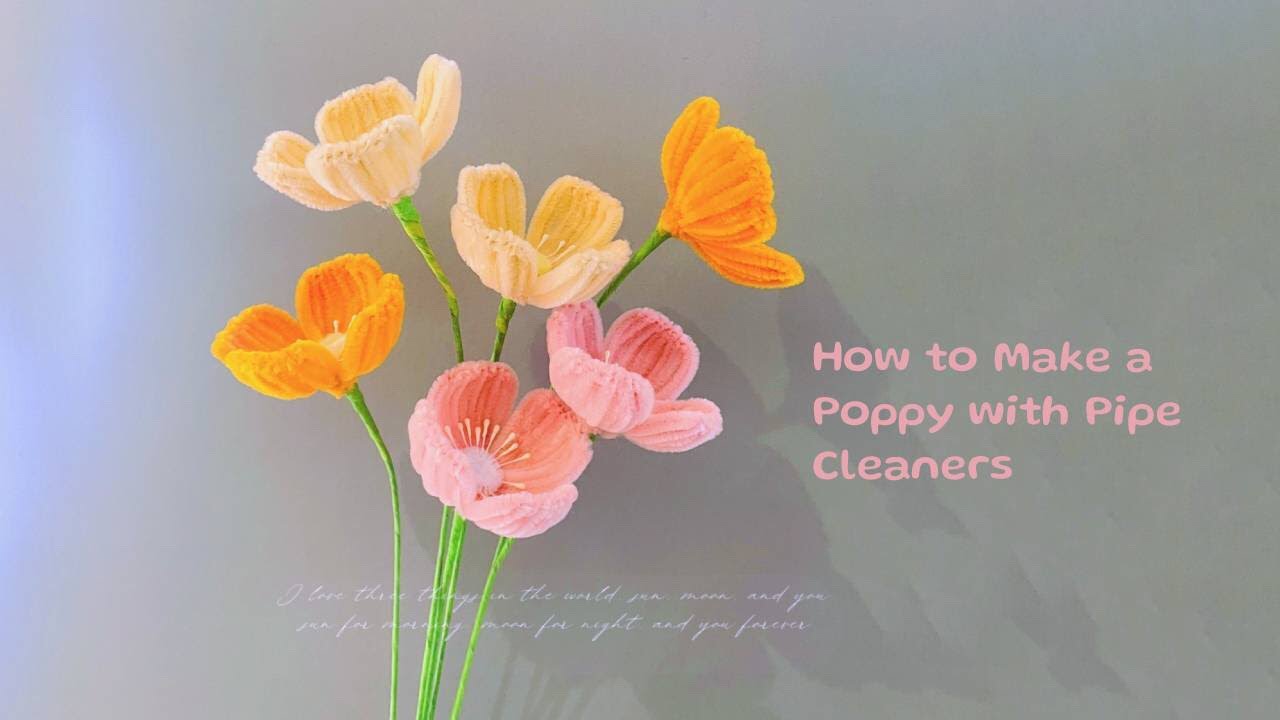 How to make a poppy with pipe cleaners (diy pipe cleaner flower tutorial)