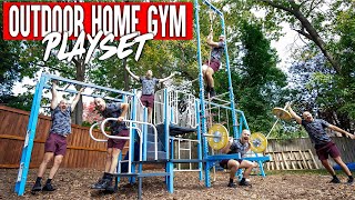 I Built An Outdoor Home Gym Playset for My Kids & I…