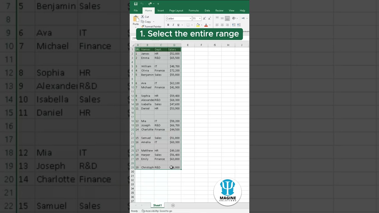 Arrange your Excel sheet in an organized way 🎯🎯