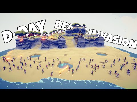 GERMAN ARMY vs US ARMY - D-DAY BEACH INVASION - Totally Accurate Battle Simulator TABS