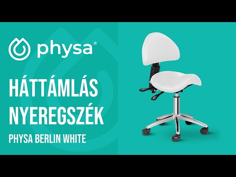 Videó - Háttámlás nyeregszék - 550–690 mm - 150 kg - Fehér