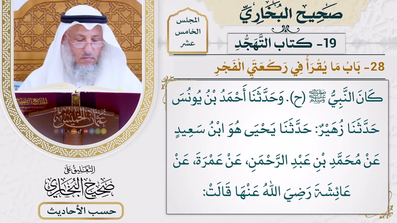 [1171] حديث: كان النبي يخفف الركعتين اللتين قبل صلاة الصبح [[أبواب التهجد]]