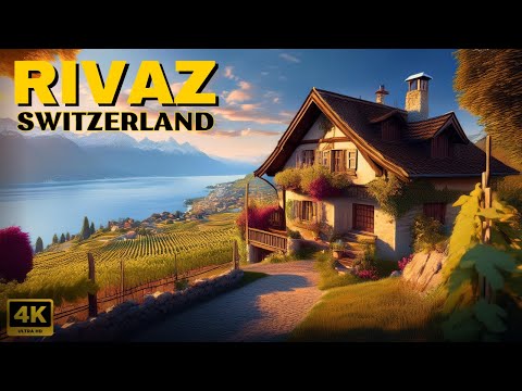 Rivaz, Switzerland 🇨🇭Walking Tour 4K Typical wine-growing village