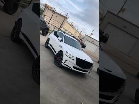 AWT - Blackout / Chrome Delete 2023 Genesis GV80 on 22" Vossen HF-3 Wheels & Red Painted Calipers