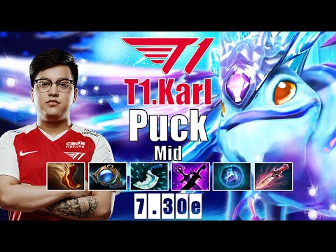 Puck Mid | T1.Karl | KARL PUCK TOTALLY INSANE MID ACTION | 7.30e Gameplay Highlights