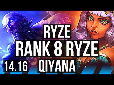 RYZE vs QIYANA (MID) | Rank 8 Ryze, 10/4/11 | NA Grandmaster | 14.16