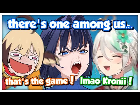 Literally Just AUTOFISTER Messing with Kronii in Among Us Collab