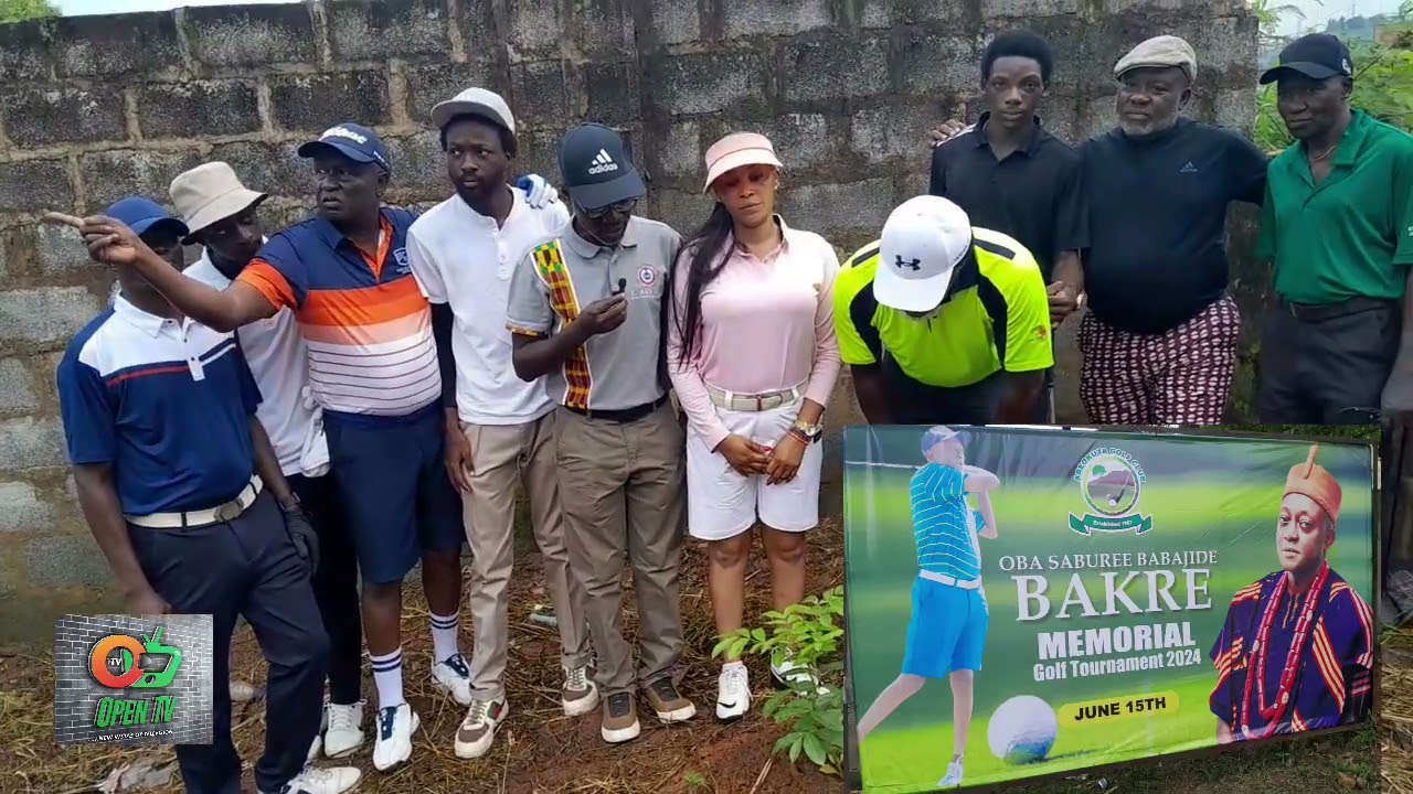 One Year Remembrance of Agura of Gbagura: Watch How Olori Omobolanle Alake Bakre Led Agura Royal Princes to Play Golf, Plant Tree at Abeokuta Golf Club