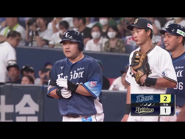 【9回表】光る勝負強さ!! ライオンズ・中村剛也 代打で貴重な勝ち越しタイムリーを放つ!! 2023年9月26日 オリックス・バファローズ 対 埼玉西武ライオンズ
