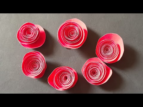 How to make small rose flowers with paper | paper rose flower | rose flowers craft | Darshini's home