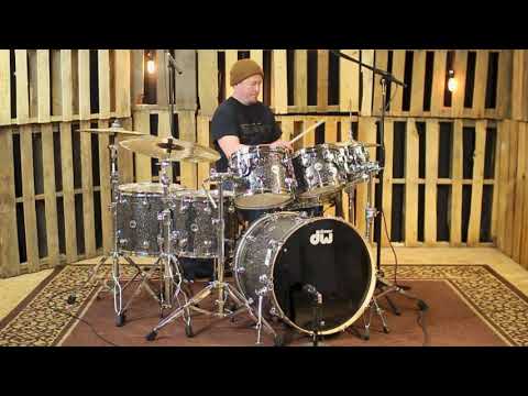 DW Collector's Maple Black Galaxy Drum Set - 22, 8, 10, 12, 14, 16