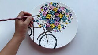 Creating Textured Spring Blossoms on a Clay Plate | Step by Step Vanoushe Art Tutorial