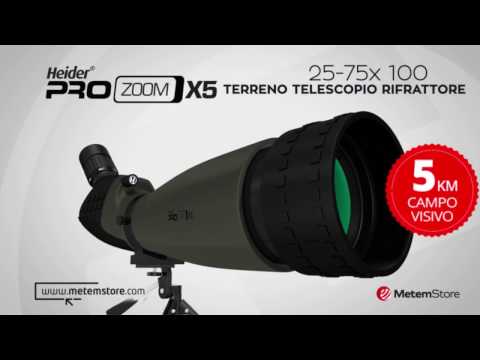 Heider Pro Zoom X5 Telescopio terrestre e astronomico - 5 km campo visivo