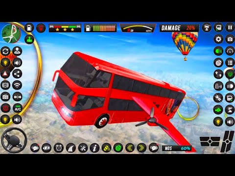 Flying Bus Driving 3D 😜 Real Air Coach Driver Simulator 🤩 Android GamePlay