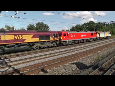 (HD) DB Schenker 92002, 92015, 66013 & 90036 through South Kenton 2/8/13