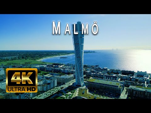 MALMÖ 4K | Sweden 🇸🇪 by Drone | Scenic Relaxation with City Sounds