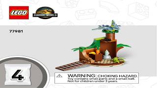 LEGO Instructions - Jurassic World - 77981 - Velociraptor, Stegosaurus & Pteranodon Rescue… (Book 4)